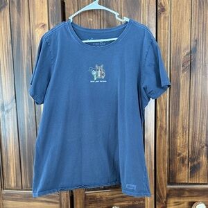 Life Is Good Blue Short Sleeve Horse Tee